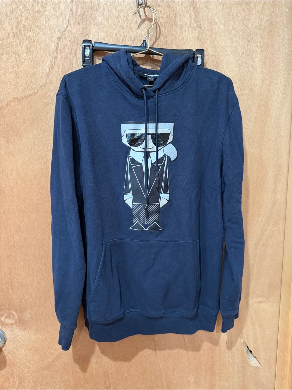 Karl Lagerfeld Navy Graphic Pullover Hoodie